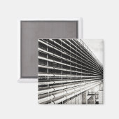 Schwarzes und weißes Gebäude Magnet (Vorderseite/Rückseite)