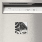 Schwarzes und weißes Gebäude Magnet (In Situ (Geschirrspüler))