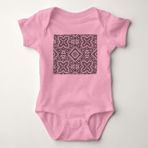 schwarzes und weißes geometrisches ethnisches Must Baby Strampler