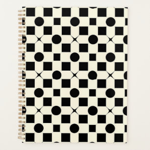 Schwarzes und weißes geometrisches Muster mit Krei Planer