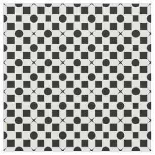 Schwarzes und weißes geometrisches Muster mit Krei Stoff