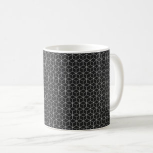 Schwarzes und weißes geometrisches Würfelmuster Kaffeetasse