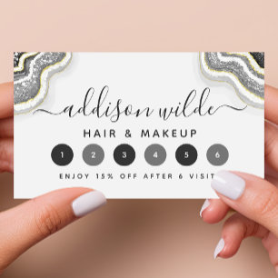 Schwarzes und weißes Glitter-Achat-Geode Luxe Chic Treuekarte