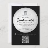 Schwarzes und weißes Halloween-Party Spooktacular Einladung (Vorderseite)