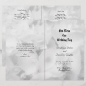 Schwarzes und weißes katholisches Hochzeitsprogram (Vorne/Hinten)