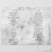 Schwarzes und weißes katholisches Hochzeitsprogram (Rückseite)