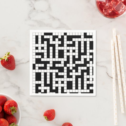 Schwarzes und weißes Kreuzwortpapier Napkins Serviette (Beispiel)