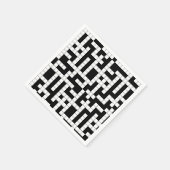 Schwarzes und weißes Kreuzwortpapier Napkins Serviette (Ecke)