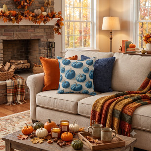 Schwarzes und weißes Kürbis-Herbst-Design Kissen