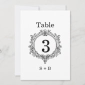 schwarzes und weißes Laub Wappen Hochzeit Einladung (Vorderseite)