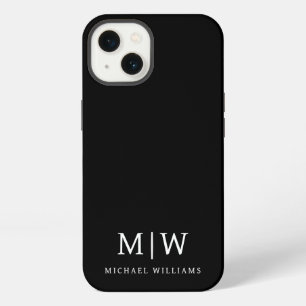 Schwarzes und Weißes Minimalistisches Modernes Mon iPhone 13 Hülle