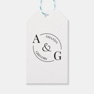 Schwarzes und weißes minimalistisches Monogramm Na Geschenkanhänger