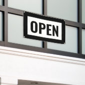 SCHWARZES UND WEISSES OFFENES SIGN BANNER (Äußeres Gebäude)