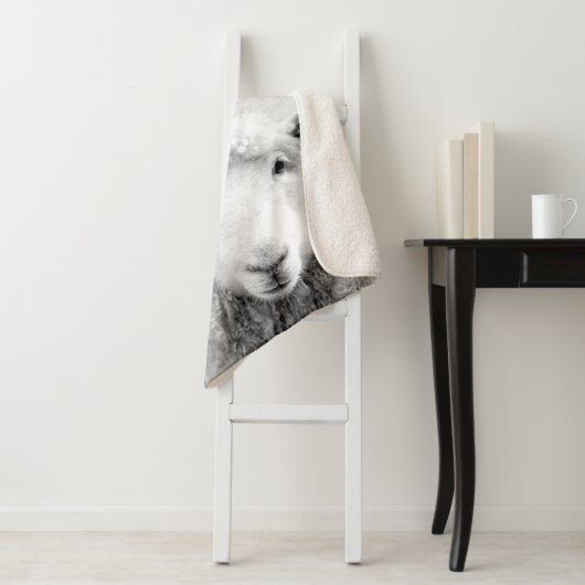 Schwarzes und weißes Peekaboo Minimalistisches Kin Sherpadecke (Beispiel)