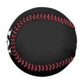 schwarzes und weißes personalisiertes Monogramm-In Baseball (Vorderseite Links)