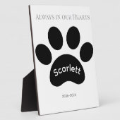 Schwarzes und weißes Pfotenabdruck-Tribut Fotoplatte (Seite)