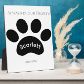 Schwarzes und weißes Pfotenabdruck-Tribut Fotoplatte (Seite)