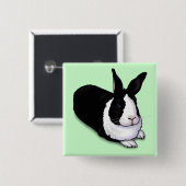 Schwarzes und weißes Rabbit Button (Vorne & Hinten)