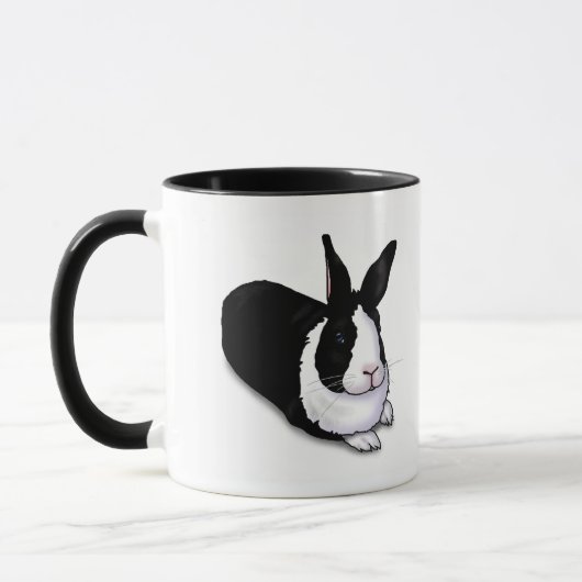 Schwarzes und weißes Rabbit Tasse (Links)