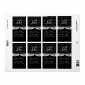 SCHWARZES UND WEISSES RIBBON-DAMASK-MONOGRAMM (Vorne)