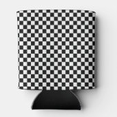 Schwarzes und weißes Schachbrett Dosenkühler (Rückseite)