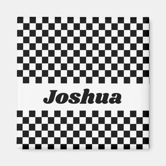 Schwarzes und weißes Schachbrett Magnet (Vorne)