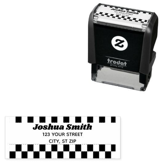 Schwarzes und weißes Schachbrett Permastempel (Beispiel)