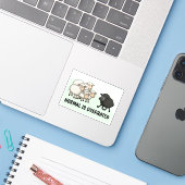 Schwarzes und weißes Schaf Aufkleber (Laptop mit iPhone)