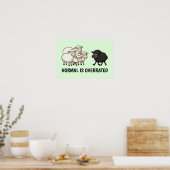 Schwarzes und weißes Schaf Poster (Küche)
