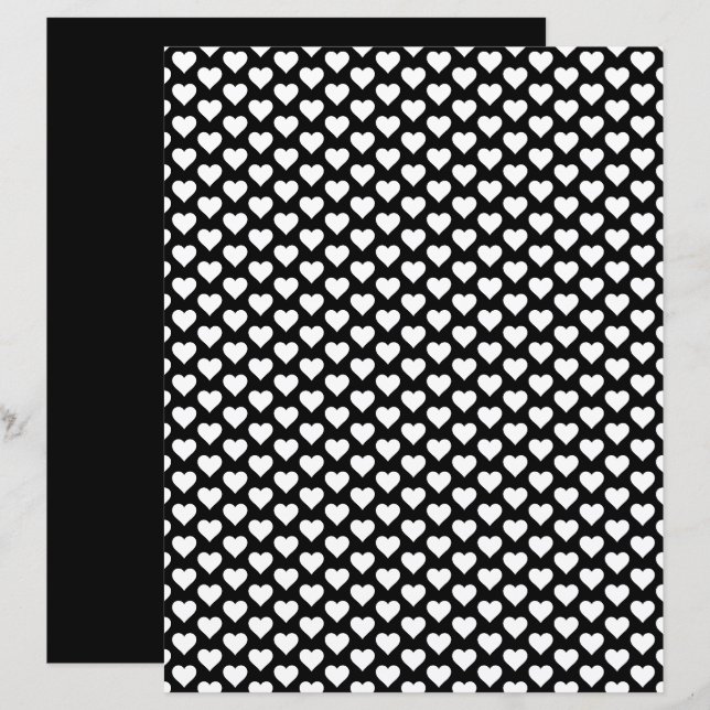 Schwarzes und weißes Scrapbook-Papier im Herz (Vorne/Hinten)