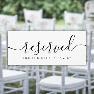 Schwarzes und weißes Skript Hochzeit reserviertes 