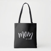 Schwarzes und weißes Skript Mom Established Elegan Tasche (Vorderseite)