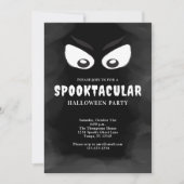 Schwarzes und weißes Spooktacular-Halloween-Party Einladung (Vorderseite)