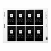 SCHWARZES UND WEISSES SQUARE-DAMASK-MONOGRAMM (Vorne)