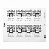 SCHWARZES UND WEISSES SQUARE-DAMASK-MONOGRAMM, (Vorne)