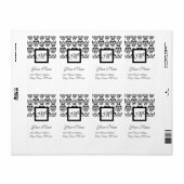 SCHWARZES UND WEISSES SQUARE-DAMASK-MONOGRAMM, (Vorne)