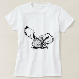 Schwarzes und weißes totes Herz T-Shirt