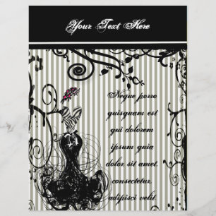 Schwarzes und weißes Vintage-Kleid und Hut Flyer