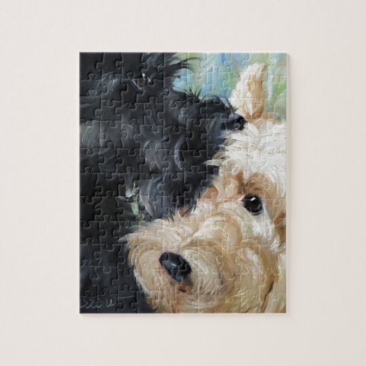 Schwarzes und wheaten schottische Terrier Puzzle (Vertikal)
