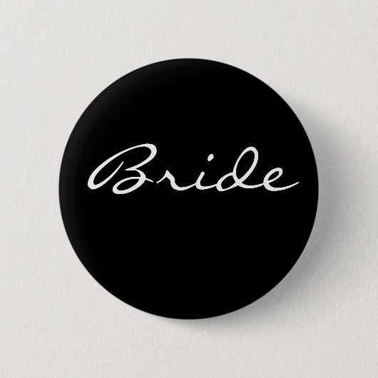 Schwarzes und Whtie Braut-Knopf Button (Vorderseite)