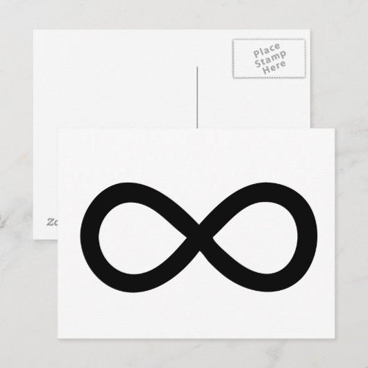 Schwarzes Unendlichkeitssymbol Postkarte (Vorne/Hinten)