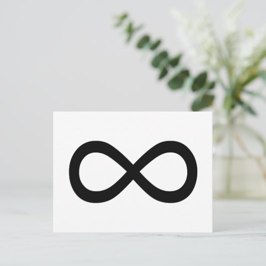 Schwarzes Unendlichkeitssymbol Postkarte (Stehend Vorderseite)