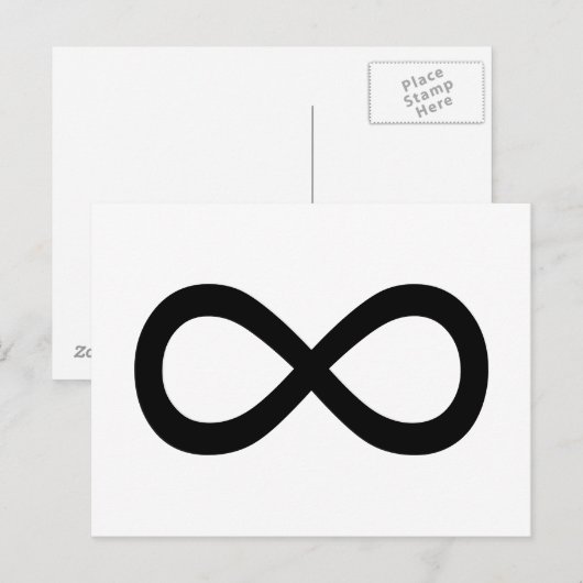 Schwarzes Unendlichkeitssymbol Postkarte (Vorne/Hinten)