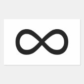 Schwarzes Unendlichkeitssymbol Rechteckiger Aufkleber (Vorderseite)