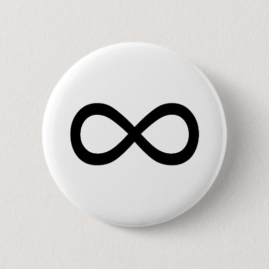 Schwarzes Unendlichsymbol Button (Vorderseite)