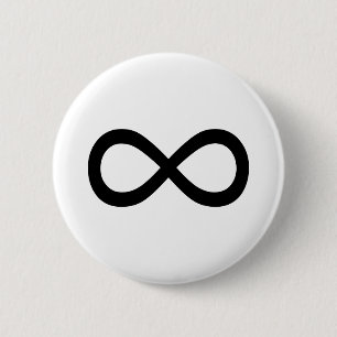 Schwarzes Unendlichsymbol Button