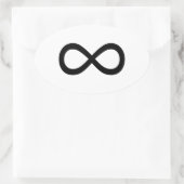 Schwarzes Unendlichsymbol Ovaler Aufkleber (Tasche)