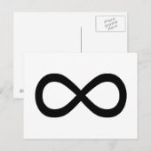 Schwarzes Unendlichsymbol Postkarte (Vorne/Hinten)