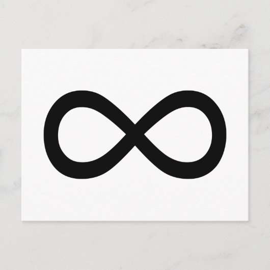 Schwarzes Unendlichsymbol Postkarte (Vorderseite)