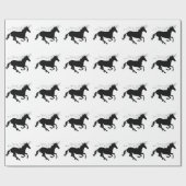 Schwarzes Unicorn-Silhouette-Verpackungspapier Geschenkpapier (Flach)